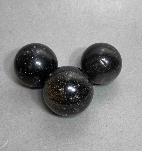 Clearance! Decorative sphere made from natural stone Silver Obsidian, diameter 30mm ± weight from 30g (damaged)
