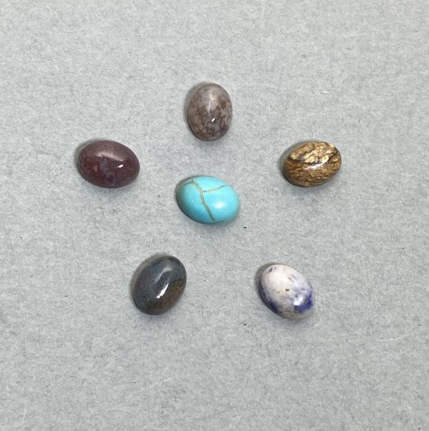 Cabochon Findings Assortment (Turquoise Jasper Agate Sodalite) 8x6mm +/- 6 pcs