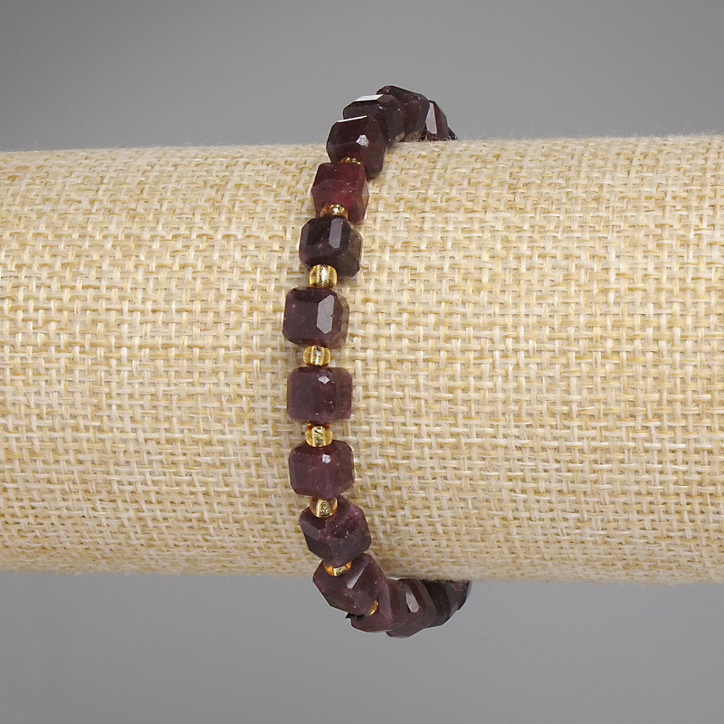 Faceted Tourmaline Cube Bracelet