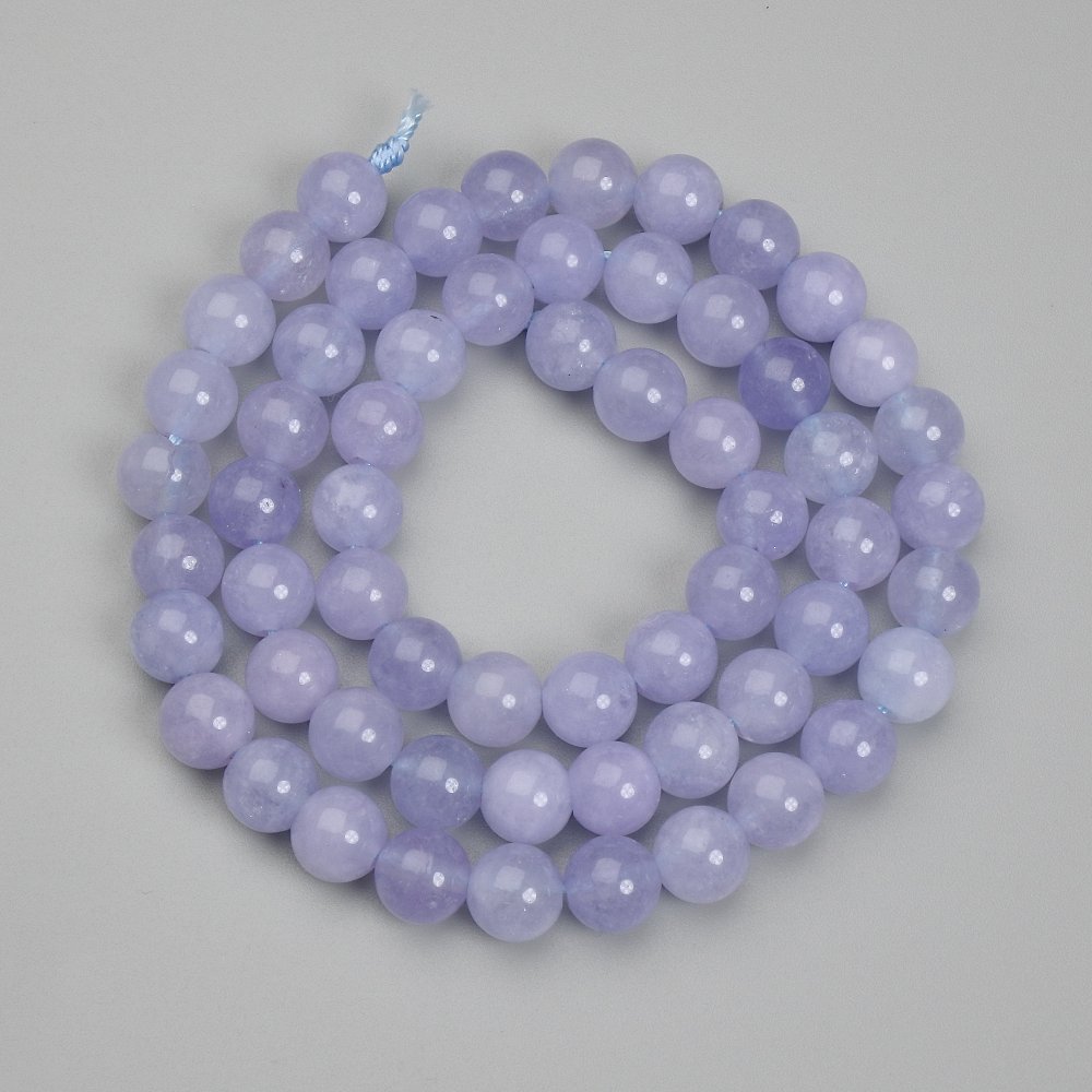 Aquamarine Beads, Smooth Round, 6.5 mm diameter, 38 cm length on thread