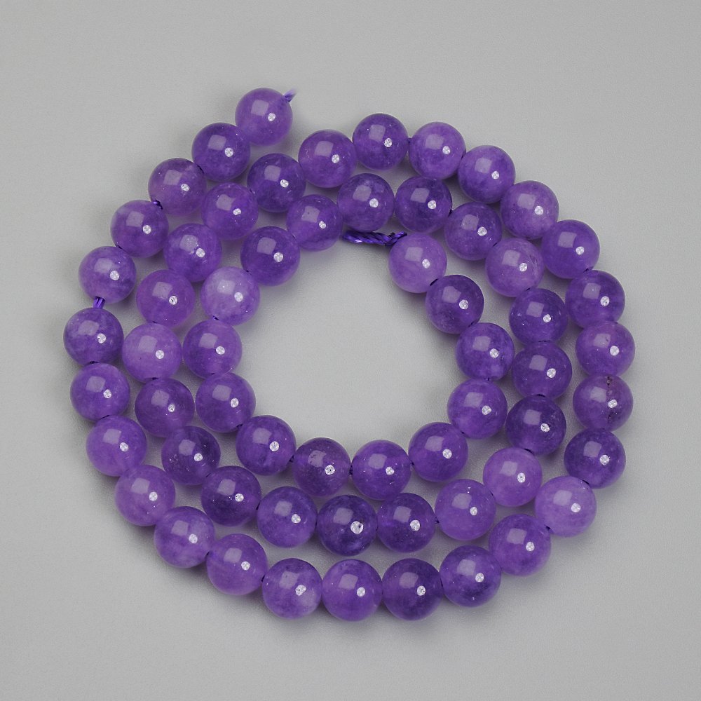 Amethyst Beads, Ball, 6.5 mm diameter, 38 cm length