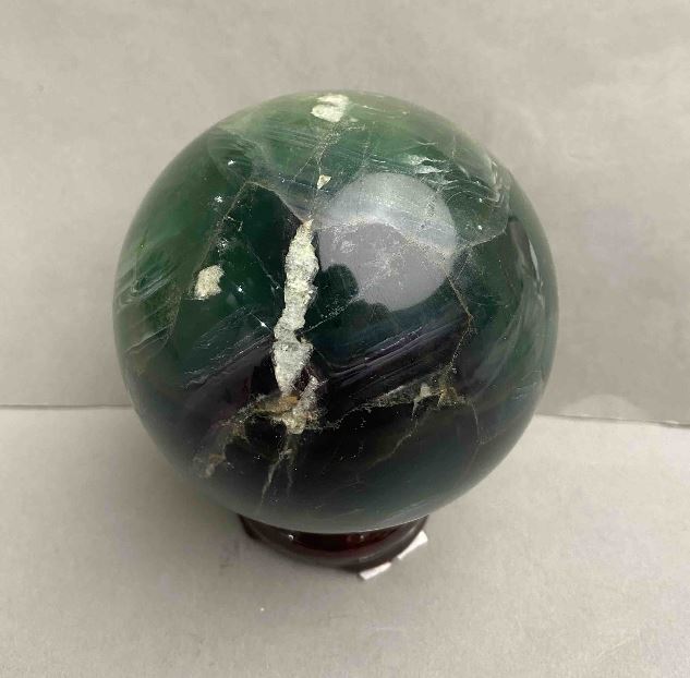 Fluorite natural stone sphere, diameter 92 mm, weight 1378 g
