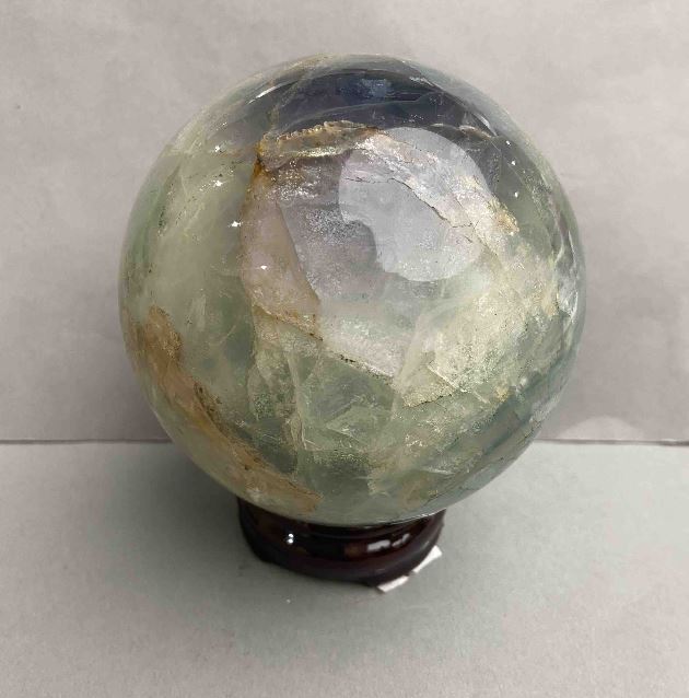 Fluorite natural stone sphere, diameter 88 mm, weight 1395 g