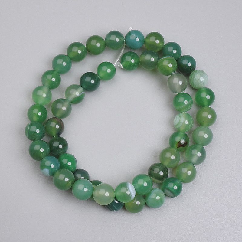 Agate Beads, Smooth Round, 8 mm diameter, 38 cm length on thread