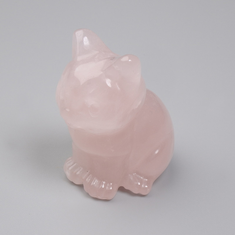 Cat Pink Quartz Figurine 40×30×23 mm+