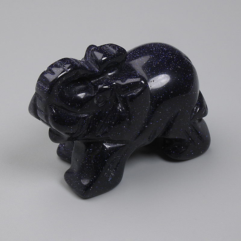 Souvenir Figurine Aventurine Elephant 'Night of Cairo' 55x35x26mm+