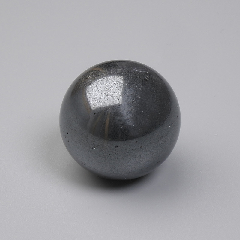 Hematite gemstone souvenir sphere, diameter 25 mm+