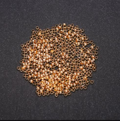 Crimp Ends 'Clamps', 2.5 mm diameter, gold color, 200 g