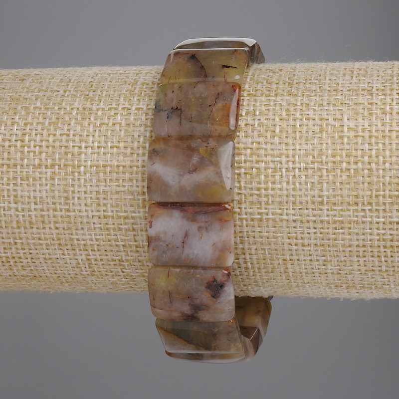 Petersite Link Bracelet, diameter approximately 18×13 mm, length 18 cm, stretch cord