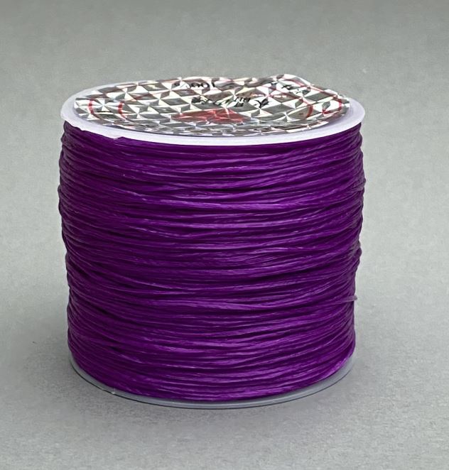 Purple elastic craft cord on bobbin, 30 m length