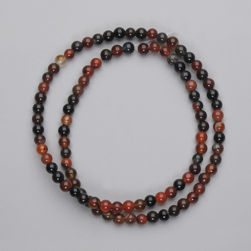 Agate Beads, Smooth Round, 4mm, on a 38 cm strand