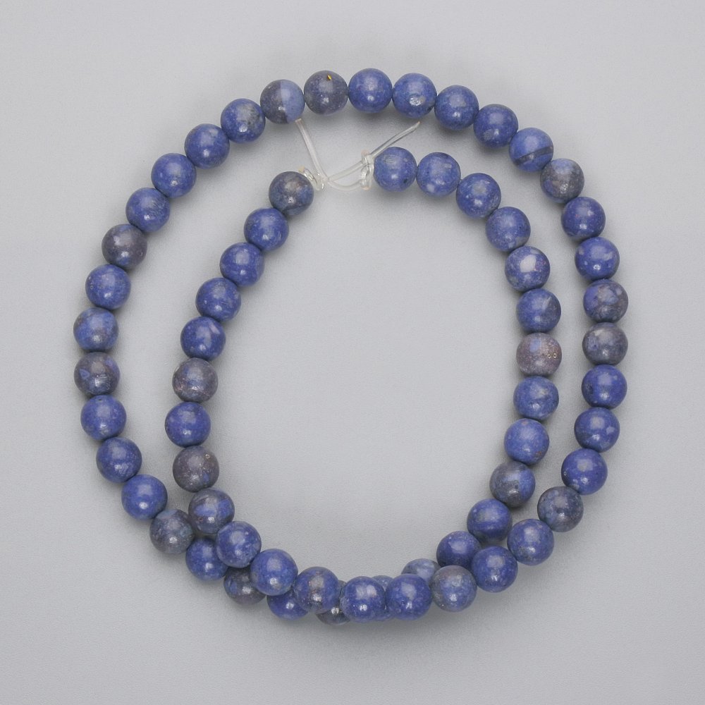 Sponge Coral Beads, Smooth Round Balls, 6mm Diameter, About 39 cm Long, On Fishing Line