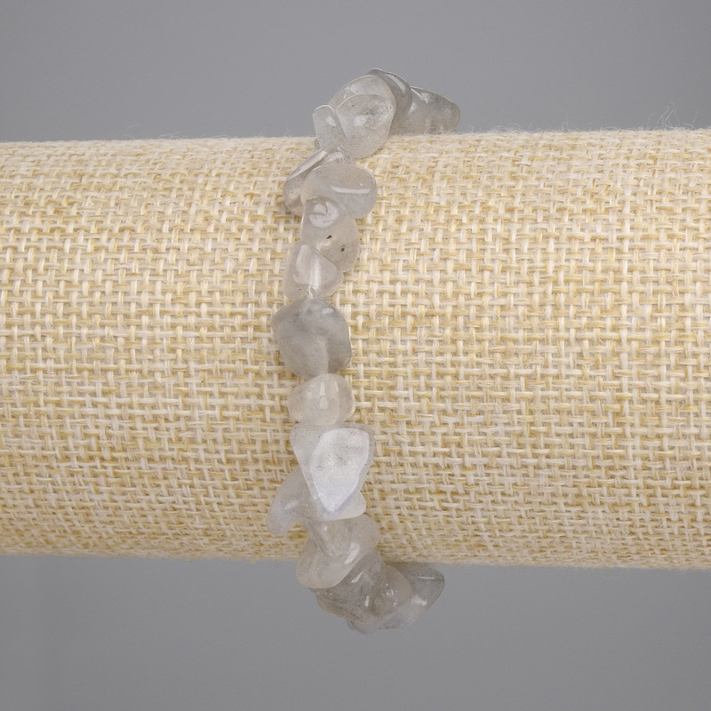 Labradorite chip bracelet, 9–12×4–6 mm, length 18 cm, stretch