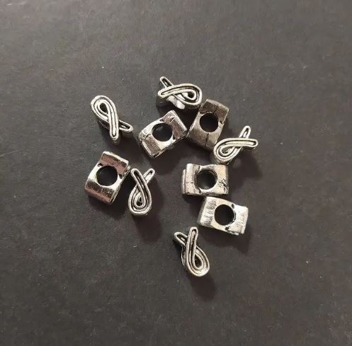 Pandora bead insert, silver finish, 6×7×11 mm, packaging 20 g ±10 pcs