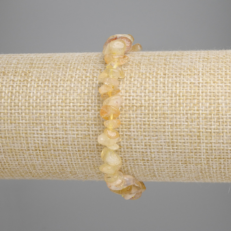 Citrine Chip Bracelet, 7–10 × 3–5 mm chips, length 18 cm, stretch
