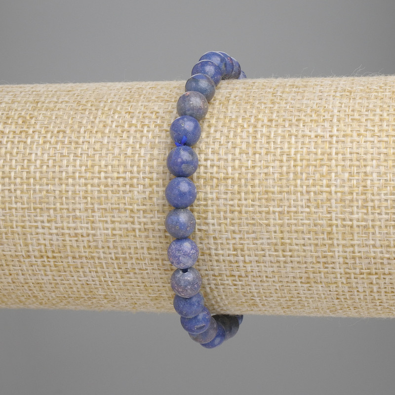 Sponge Coral Bracelet with Smooth 6mm Beads, Length 18 cm, Elastic