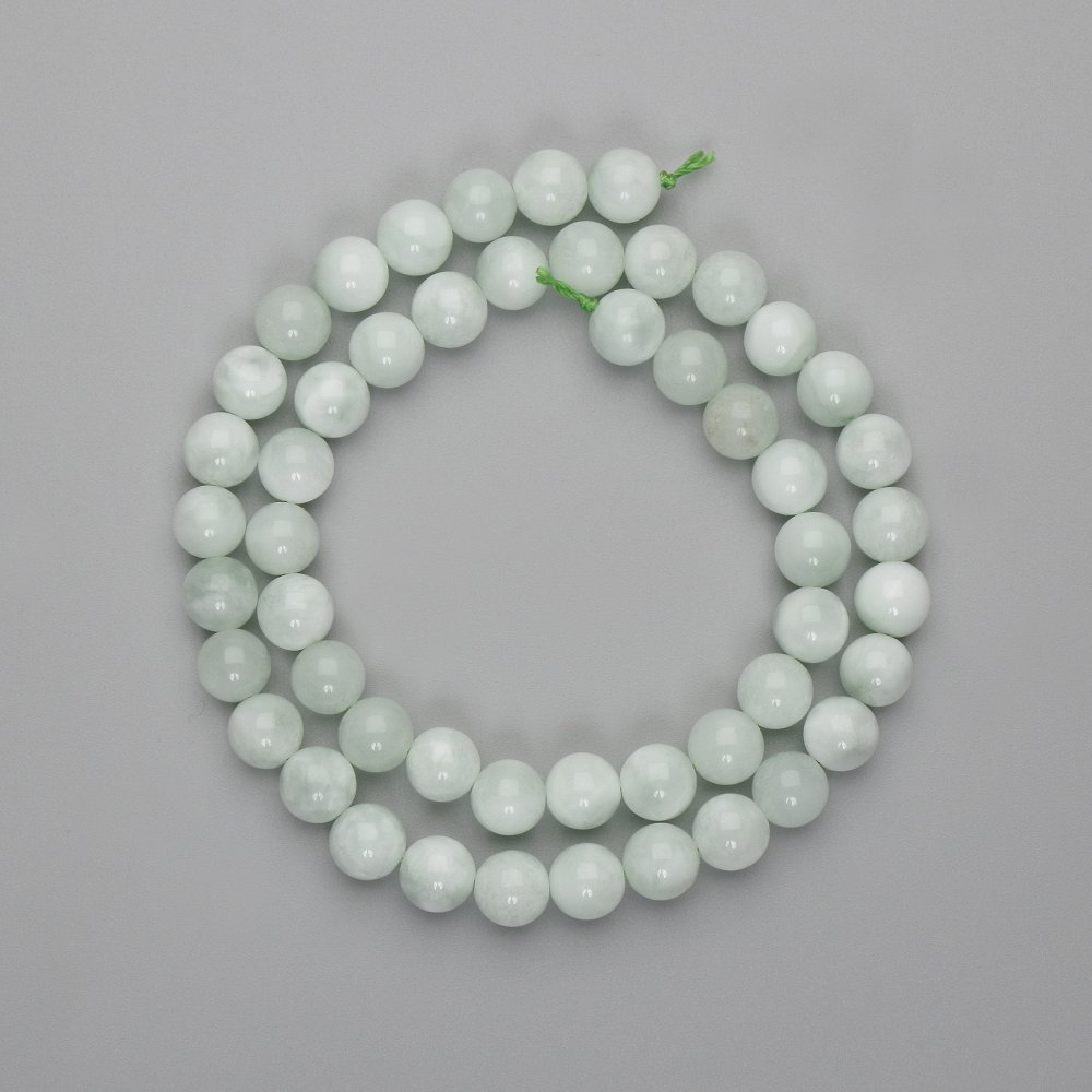 Angelite beads, smooth round 8mm, 39 cm on thread