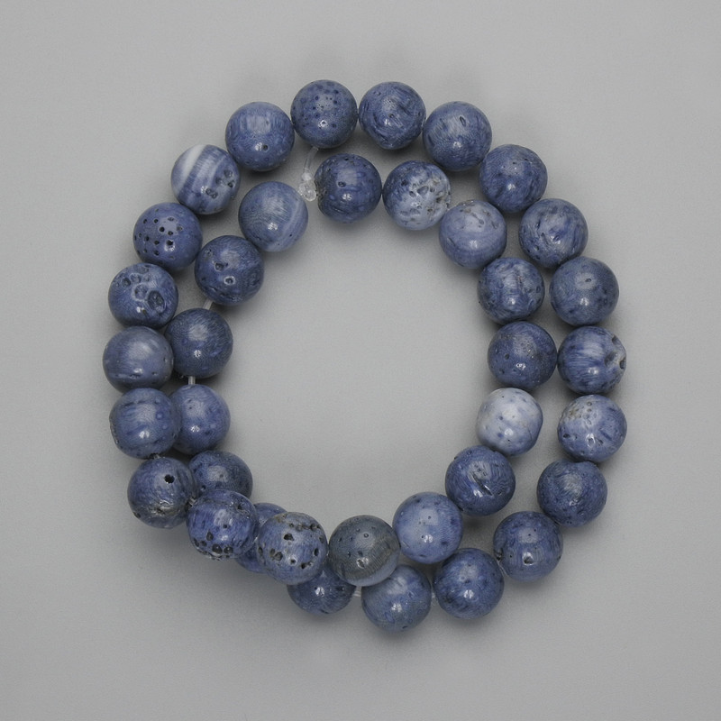 Sponge Coral Beads, Smooth Round 10.5 mm, 38 cm on thread