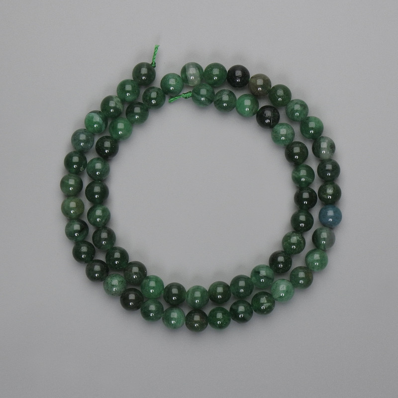 Emerald Beads, Smooth Round 6mm, Length 39 cm