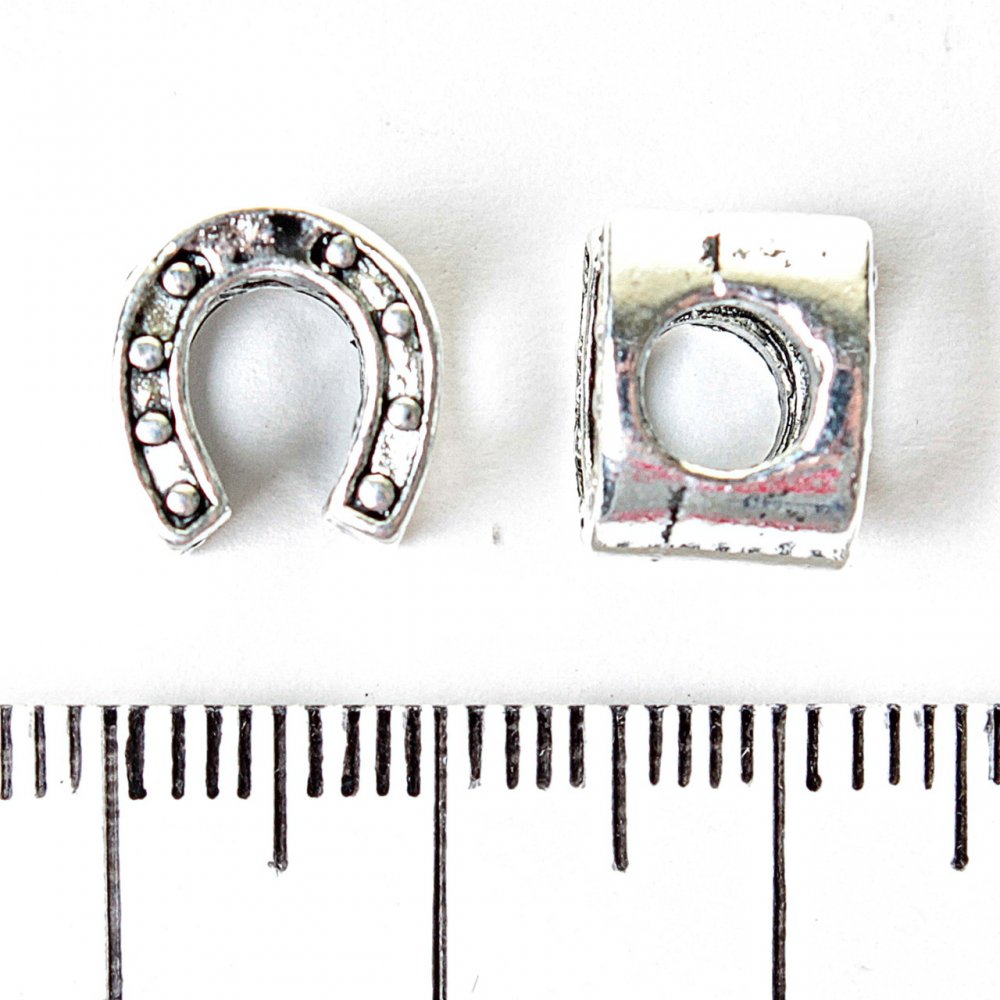 Bead Pandora Horseshoe 9x10mm, inner diameter 5mm, pack 20 g +/- 9 pcs