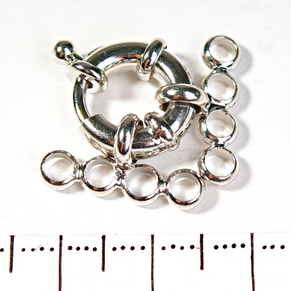 Bead and Bracelet Clasp 'Bagel' for 4 Strands