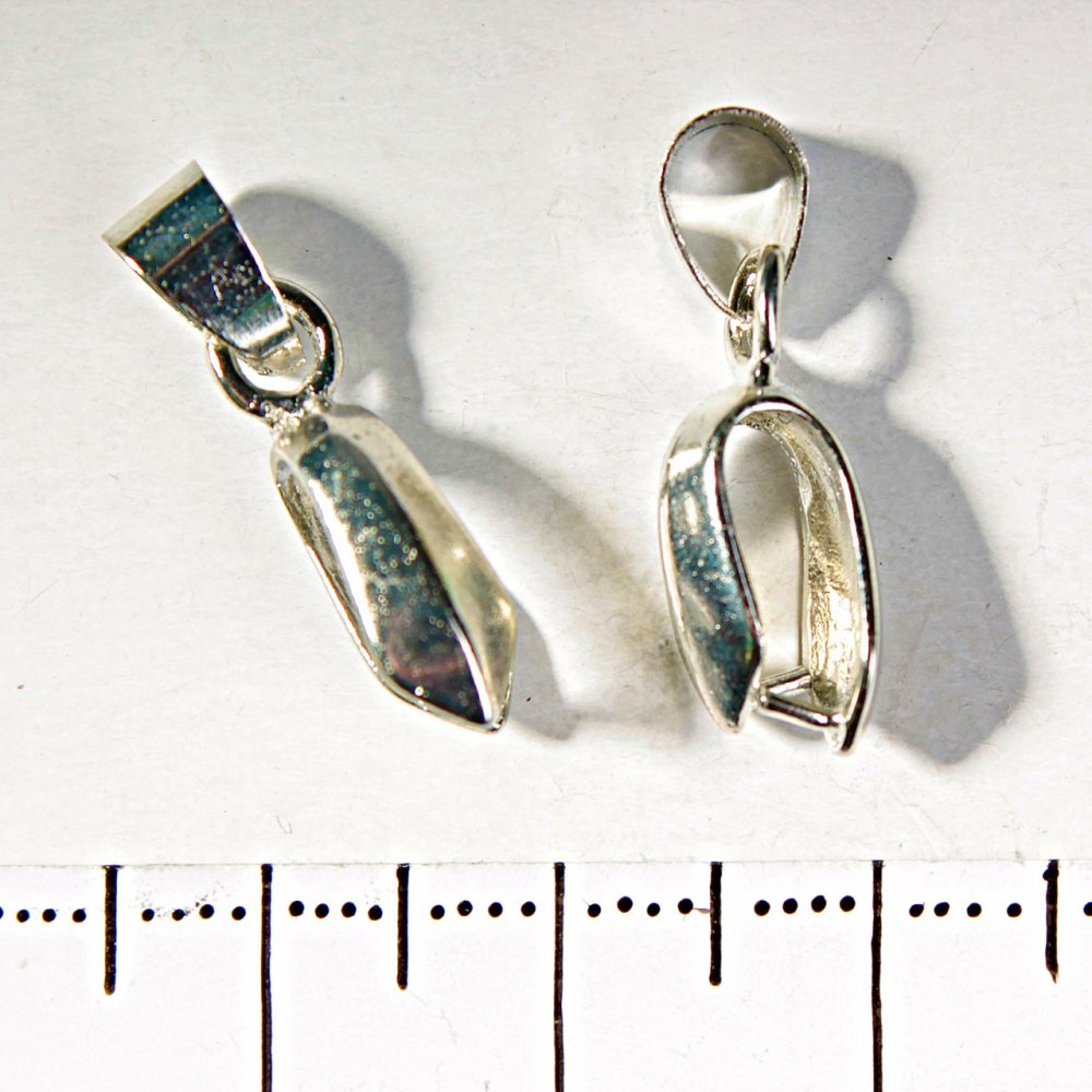 20 mm Ribbed-Edge Pendant Bail with Pin and Base for Cord