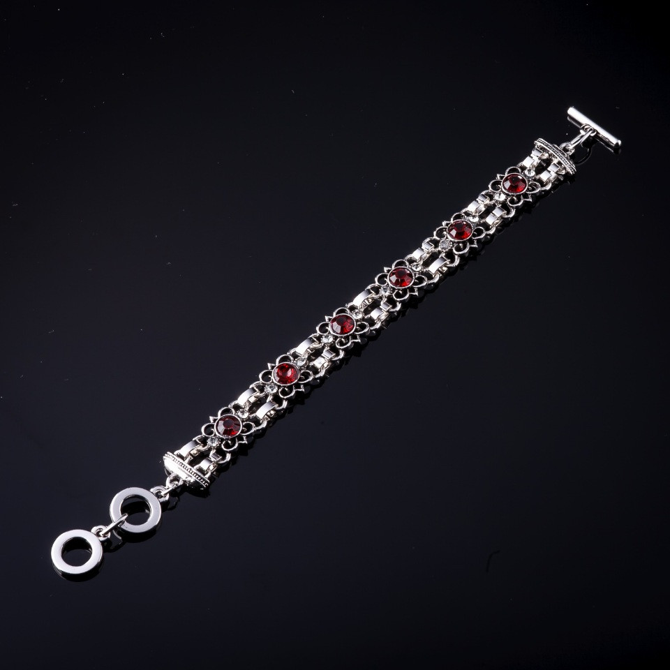 Bracelet East with Red Glass 21 cm