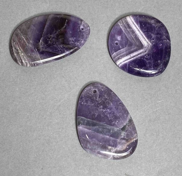 Amethyst Pendant, diameter 38-58×27-36 mm ± assorted sizes (with natural variations)