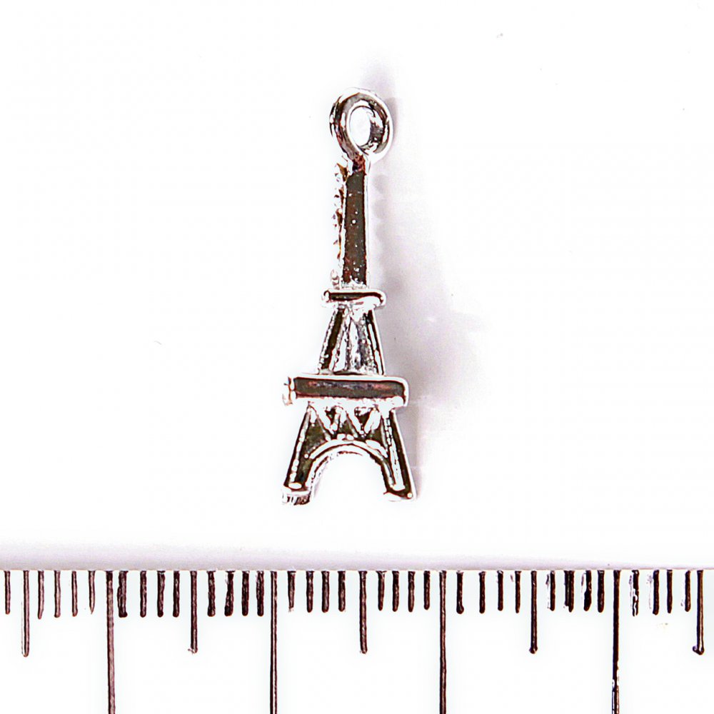 Findings: Eiffel Tower Pendant with Crystals 25x8mm, Pack of 3