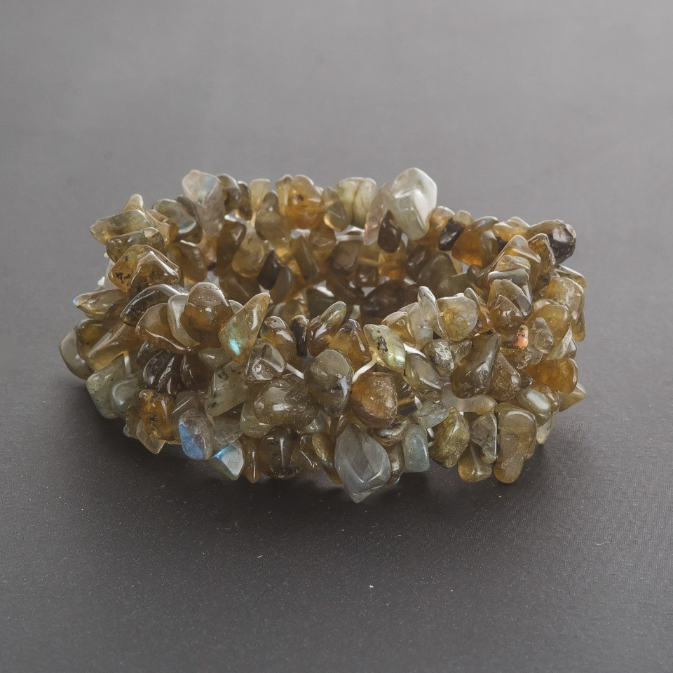Labradorite Bracelet 'Stone Fragment' on Elastic