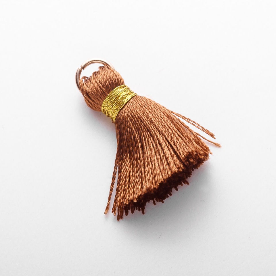 Craft blank: Mini Silk Brush with Ring 'Silk' L cm, 5 mm diameter