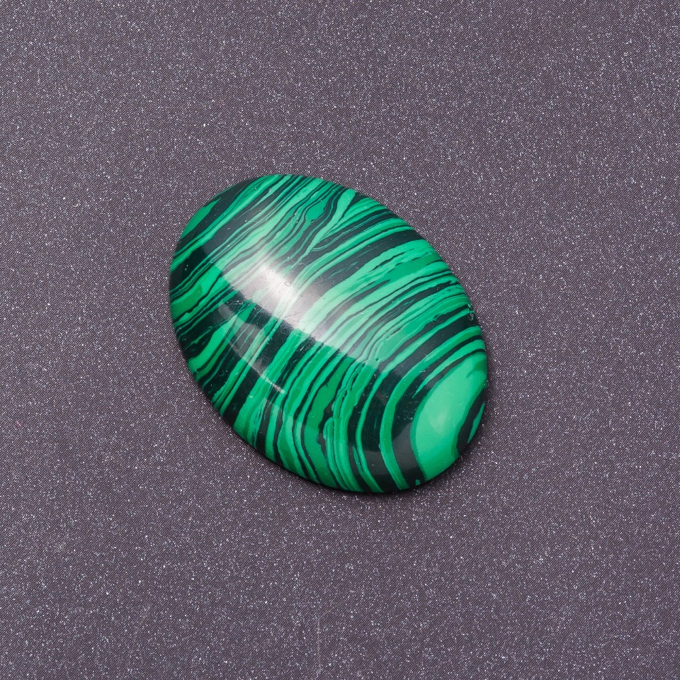 Cabochon Setting with Malachite Stone (Pressed) 40x30mm