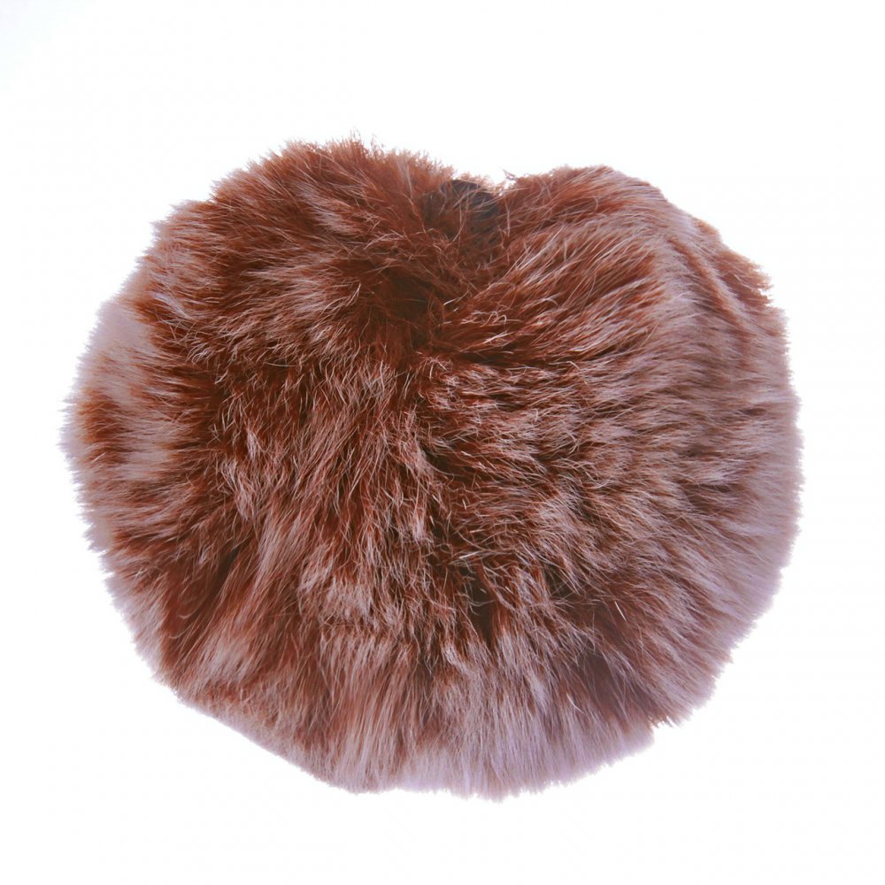 Elastic Fur Bell Keychain, 5 cm, Brown