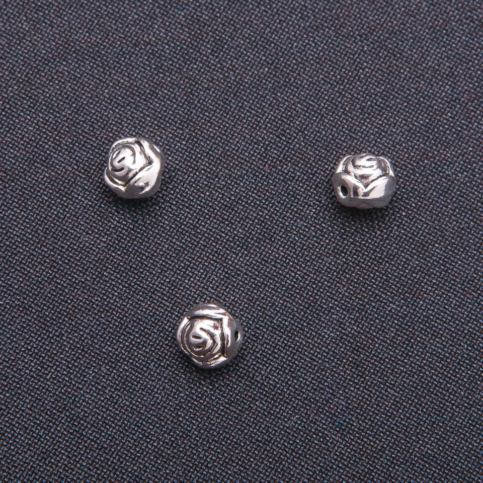 Rose insert findings, 7 mm diameter, 28 pcs per pack