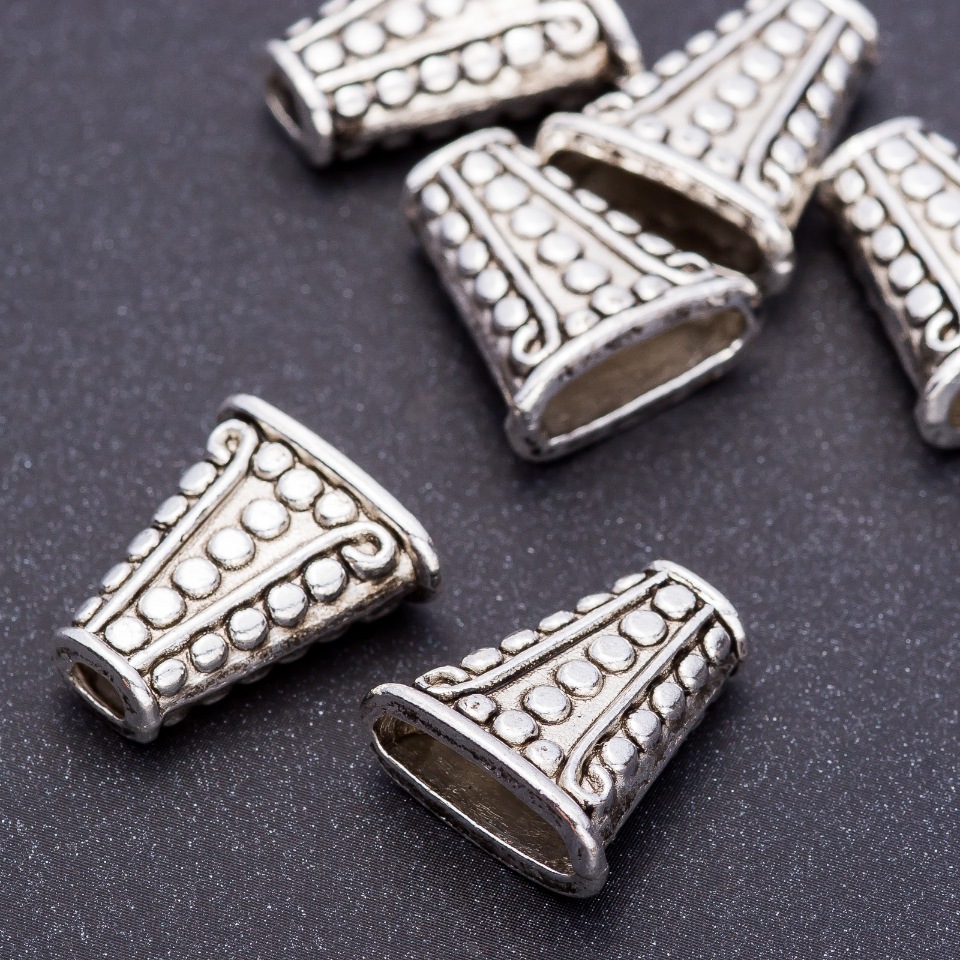 Bead End Cap, Antique Silver Color, Diameter 17×18×8 mm, Hole 3×4 mm, Packaging 20 g ± 7 pcs