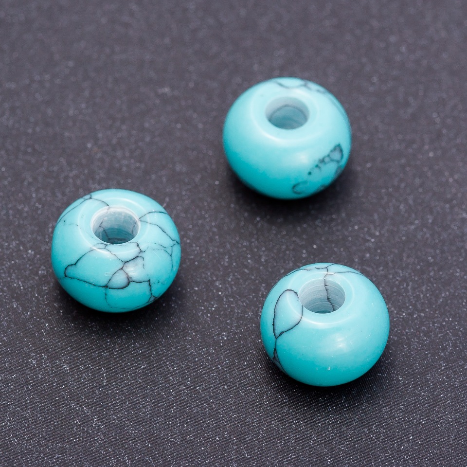 Pandora Turquoise Bead 14x10mm, hole diameter 5 mm