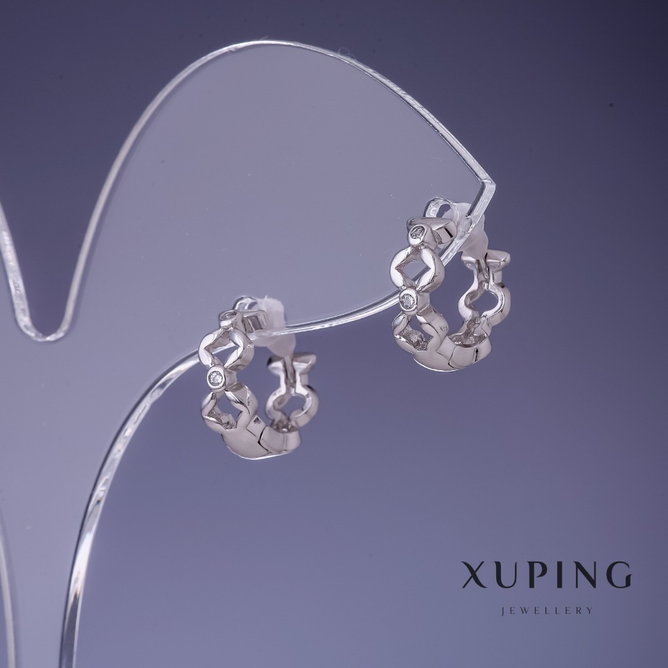 Xuping Earrings 4.5×12 mm Rhodium