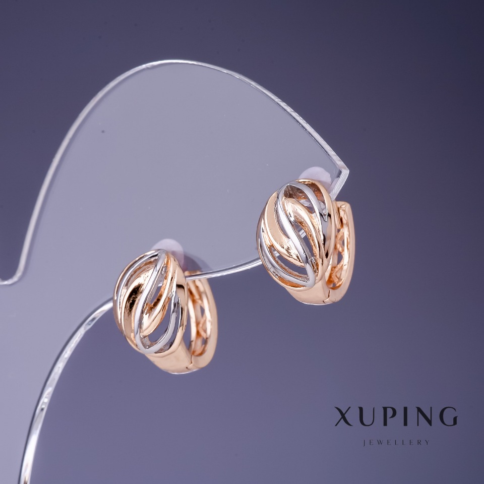 Xuping 12x9 mm Earrings '18K Gold Plating, Rhodium'