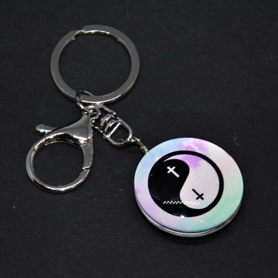 Keychain 'Yin-Yang Cross', length 10 cm