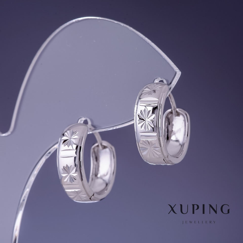 Xuping 6x15mm rhodium earrings