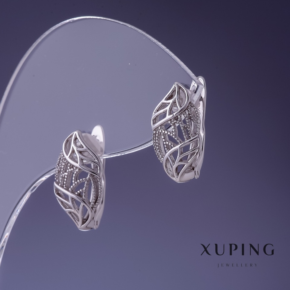 Earrings Xuping 16x8mm rhodium