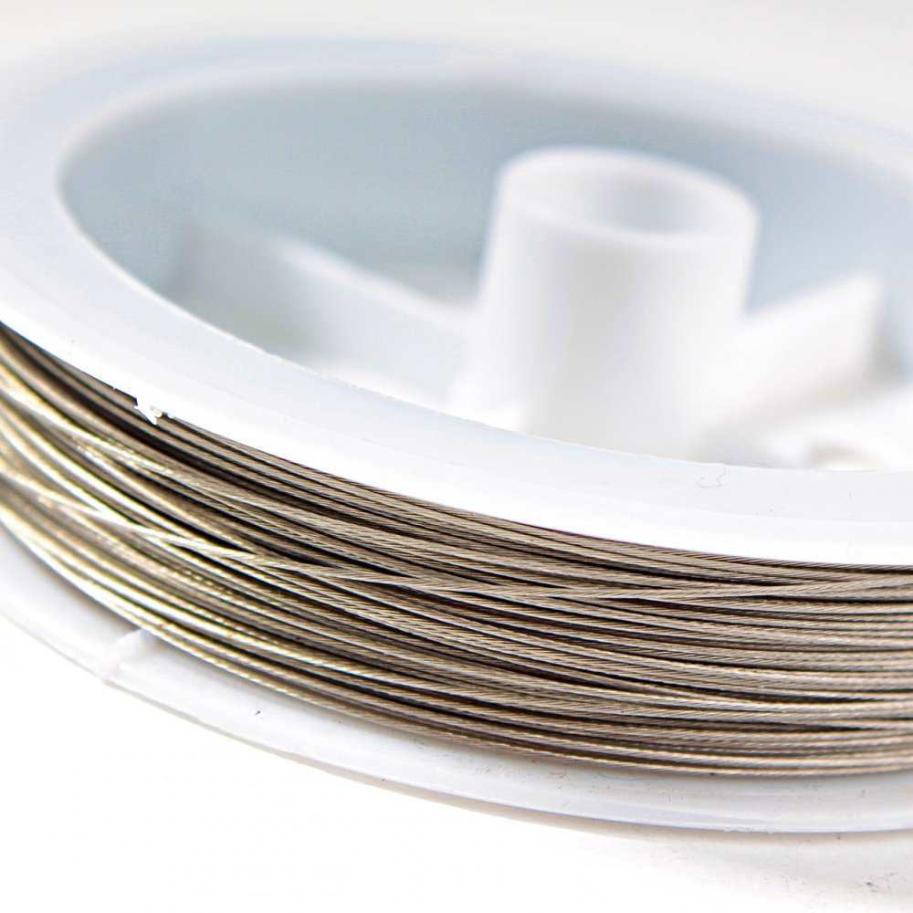 Silver-colored metal wire spool, 50 m (±), diameter 0.35 mm