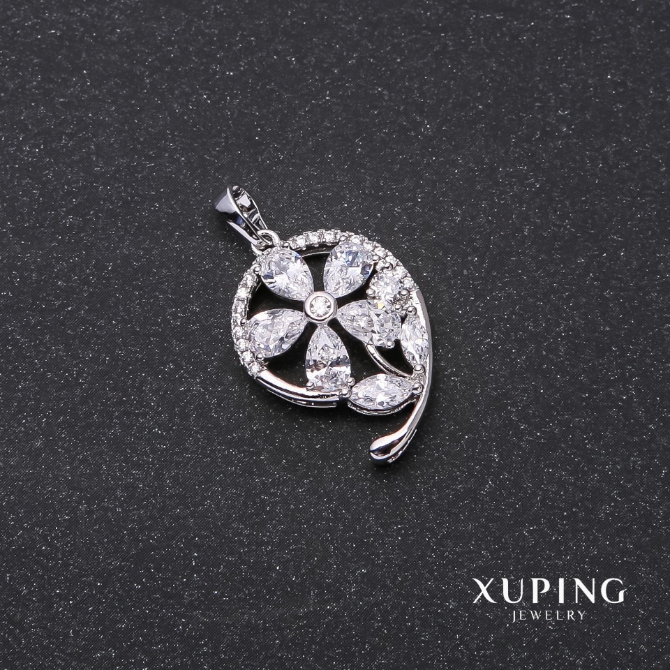 Xuping 'Flower' Pendant Rhodium