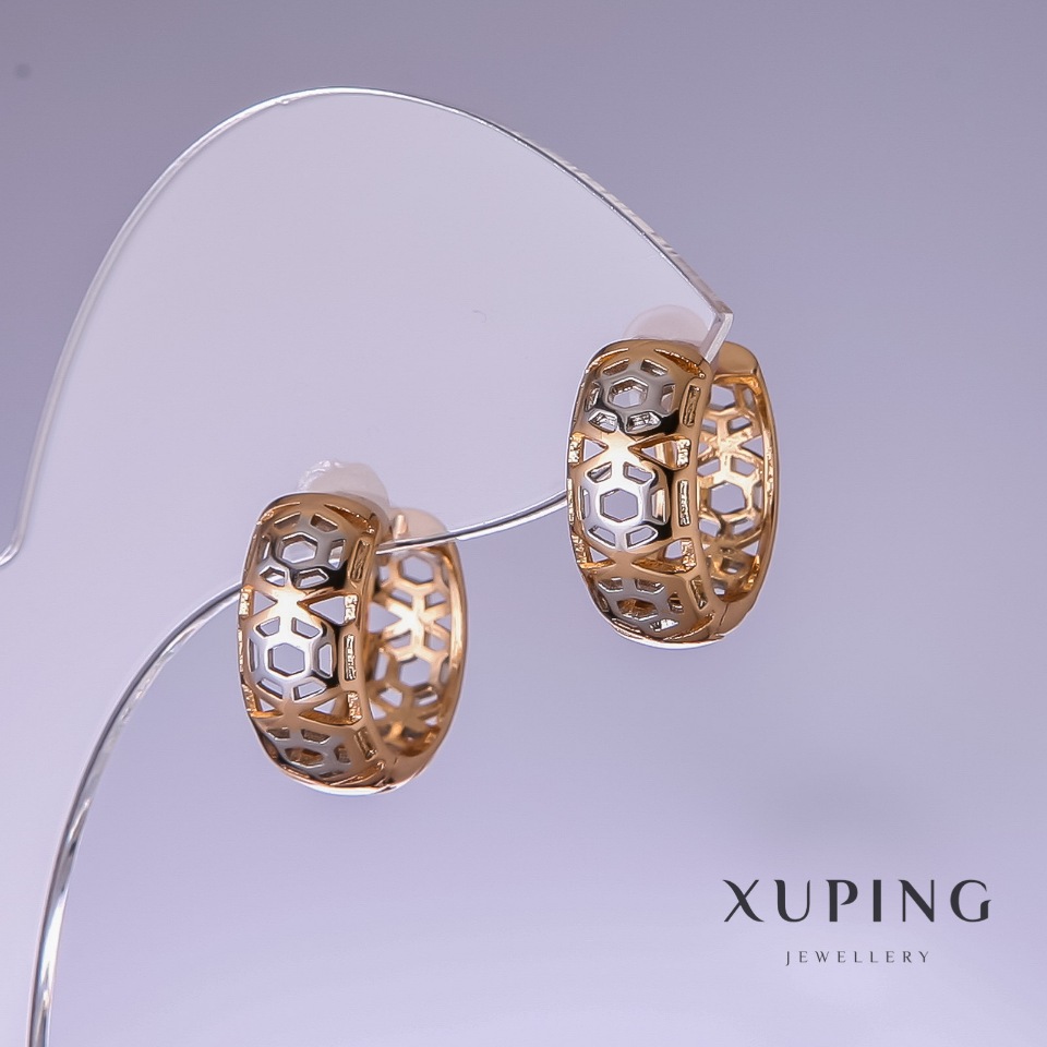 Xuping Earrings 11x7mm Rhodium, 18k Gold Plating