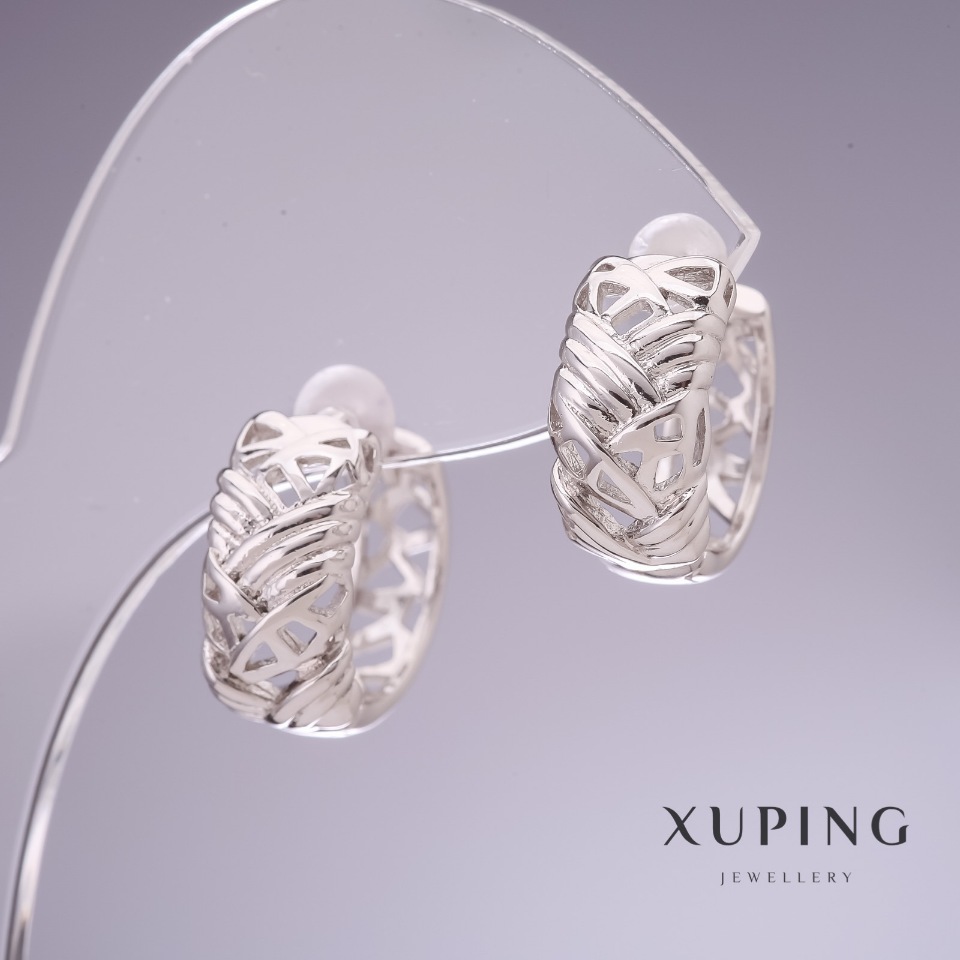 Xuping rhodium 17x7mm earrings