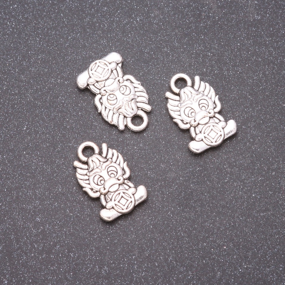 Dragon Pendant Hardware, 15x10 mm, 20 mm outer diameter, 22 pcs