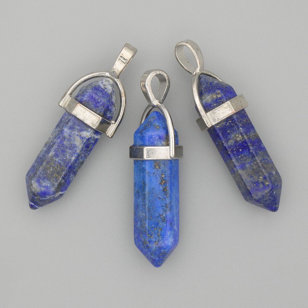 Lazurite hexagonal pendant 4 cm