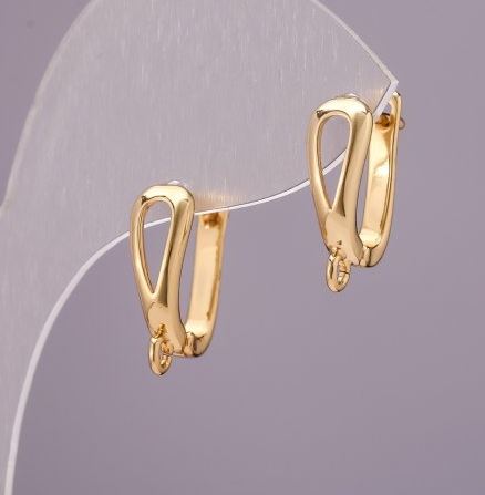 Earrings posts in lemon gold color 17x5 mm
