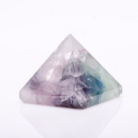 Pyramid souvenir made of natural fluorite, height 30 mm ±, base 30x30 mm ±