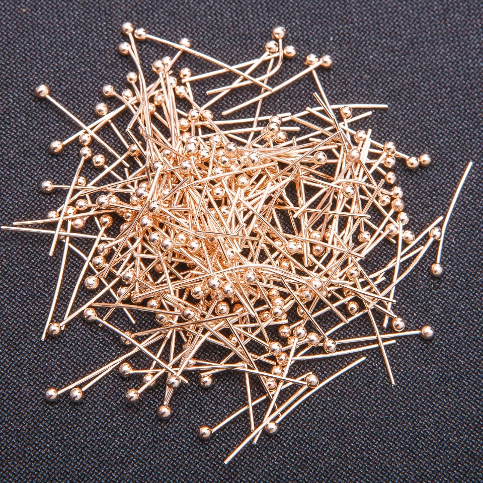 Ball-Head Pin Finding, Yellow Metal, 40mm Length, 390 g
